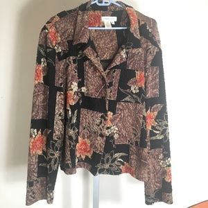 SPECTACULAR COLDWATER CREEK WOMANS FLORAL JACKET